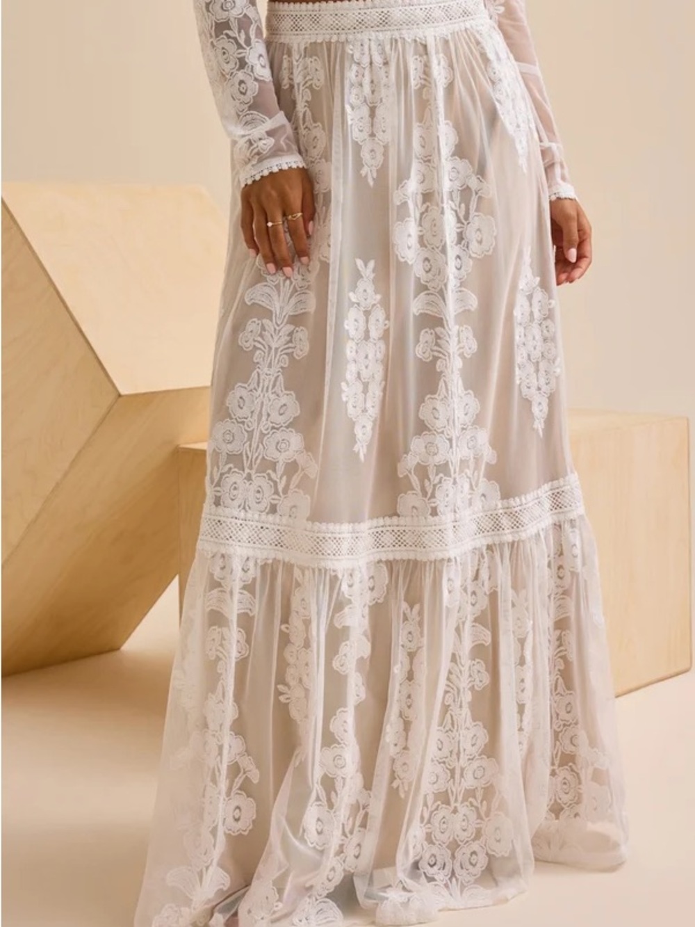 Arissa Floral Embroidered Maxi Skirt / Size XS by ALTAR'D STATE - Picture 6 of 11